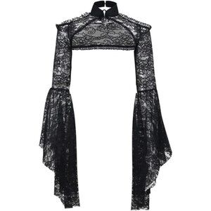Women's Black 2 Evening Dresses Short Cardigan Top Trad Goth Shawls And Wraps